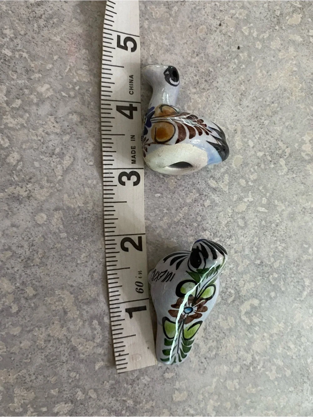 Hand-Painted Mexico Tonala Pottery Ceramic Miniature Bird Figurines